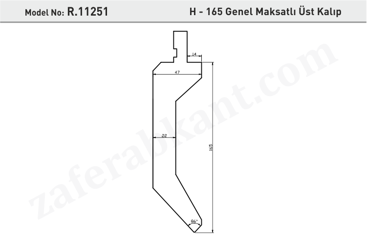 H-165 Genel Maksatlı Üst Kalıp
