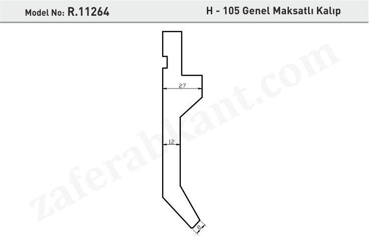 H - 105 Genel Maksatlı Üst Kalıp