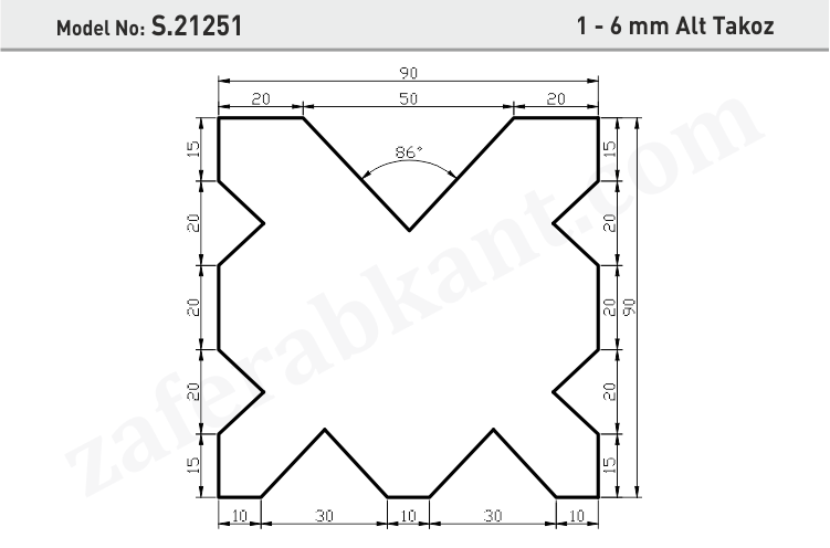 1 - 6 mm Alt Takoz