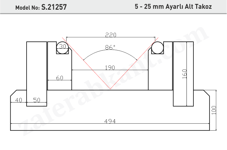 5 – 25 mm Ayarlı Alt Takoz