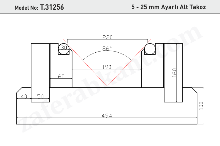 5 - 25 mm Ayarlı Alt Takoz